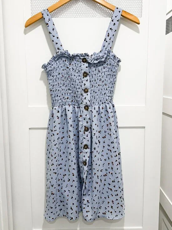 Cottagecore Mini Dress Spring Summer Fairy Picnic Floral - Picture 2 of 8
